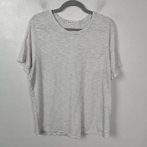 Marine Layer T-Shirt Mens L/XL Striped Short Sleeve Crew Cotton Poly Blend